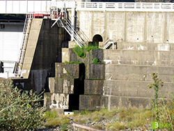 Pormenor do paredão da barragem